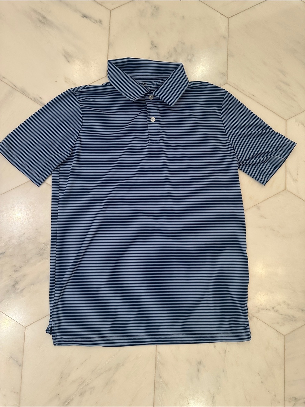 Class Club Blue and White Striped Polo Shirt